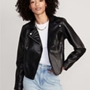 faux leather biker jacket old navy